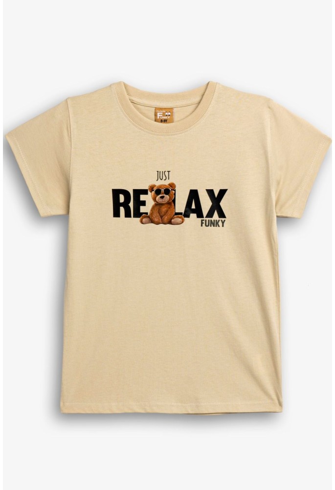 FUNKY Μπλούζα με Κοντό Μανίκι "Relax" 126-105107-2 Μπεζ FUNKY Μπλούζα με Κοντό Μανίκι "Relax" 126-105107-2 Μπεζ