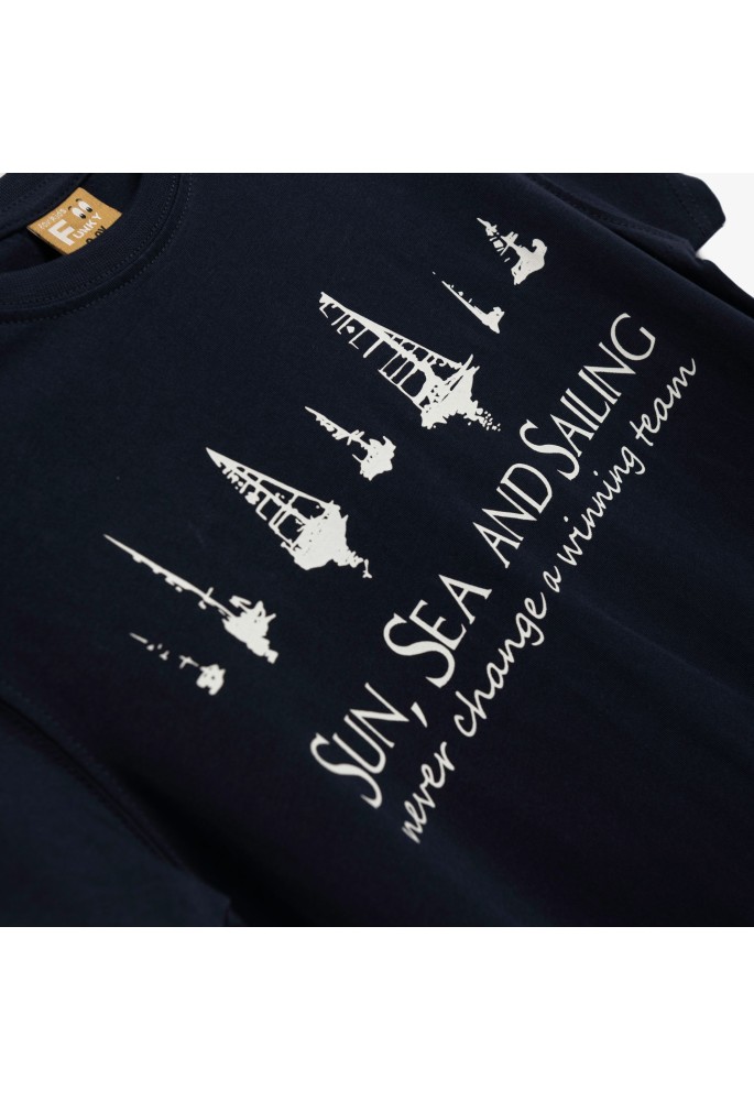 FUNKY Μπλούζα με Κοντό Μανίκι "Sun, Sea, Sailing" 126-105119-1 Μπλε FUNKY Μπλούζα με Κοντό Μανίκι "Sun, Sea, Sailing" 126-105119-1 Μπλε