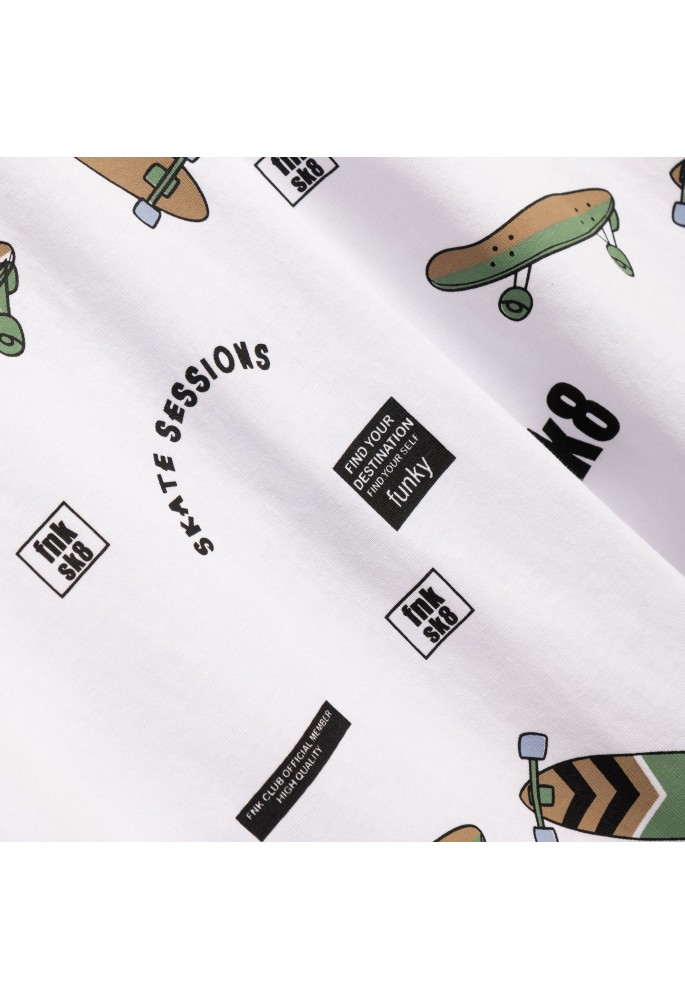 FUNKY Μπλούζα Κοντό Μανίκι SK8 126-105123-1 WHITE FUNKY Μπλούζα Κοντό Μανίκι SK8 126-105123-1 WHITE