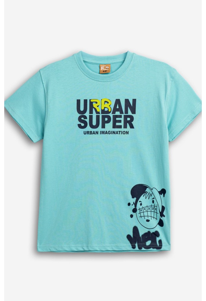 FUNKY Μπλούζα με Κοντό Μανίκι "Urban Super" 126-105135-1 Τιρκουάζ FUNKY Μπλούζα με Κοντό Μανίκι "Urban Super" 126-105135-1 Τιρκουάζ