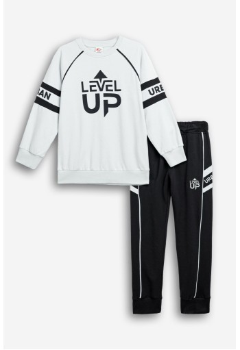 FUNKY Εποχιακό Μπλουζάκι και Παντελόνι Φόρμας "LEVEL UP" 126-117104-1 Λευκό