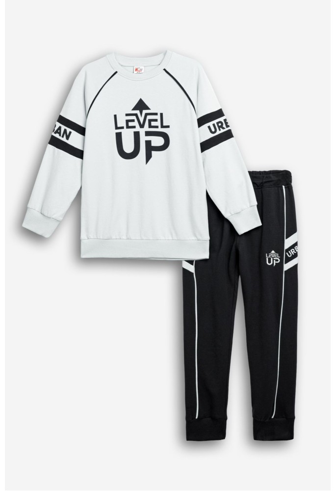 FUNKY Εποχιακό Μπλουζάκι και Παντελόνι Φόρμας "LEVEL UP" 126-117104-1 Λευκό