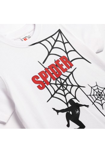 FUNKY Σετ Μπλούζα με Κοντό Μανίκι και Βερμούδα "Spider" 126-301108-2 Λευκό/Ρουά FUNKY Σετ Μπλούζα με Κοντό Μανίκι και Βερμούδα "Spider" 126-301108-2 Λευκό/Ρουά