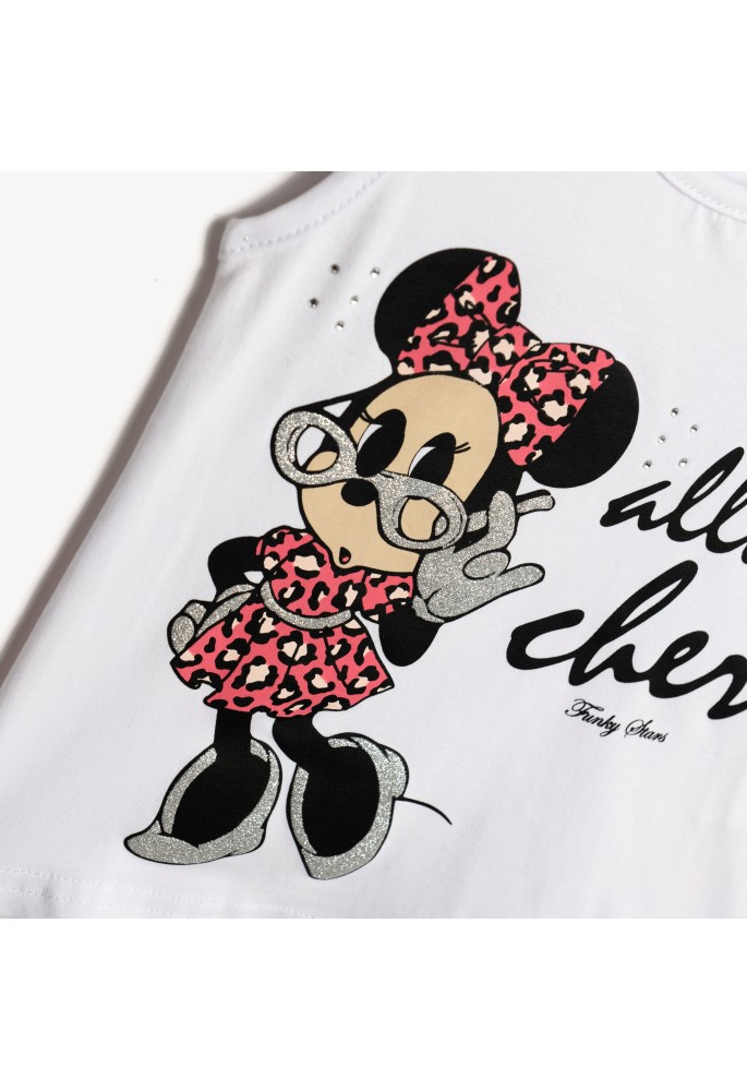 FUNKY Σετ Τοπ και Σορτς "Minnie" 126-724101-2 Λευκό/Φλαμίγκο FUNKY Σετ Τοπ και Σορτς "Minnie" 126-724101-2 Λευκό/Φλαμίγκο