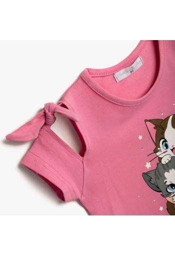 FUNKY Σετ Μπλούζα και Κολάν Κάπρι "Cats" 126-739100-1 Candy Pink/Μαύρο FUNKY Σετ Μπλούζα και Κολάν Κάπρι "Cats" 126-739100-1 Candy Pink/Μαύρο