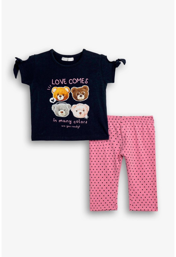 FUNKY Σετ Μπλούζα και Κολάν Κάπρι "Bears" 126-739115-2 Μπλε/Candy Pink FUNKY Σετ Μπλούζα και Κολάν Κάπρι "Bears" 126-739115-2 Μπλε/Candy Pink