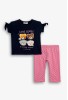 FUNKY Σετ Μπλούζα και Κολάν Κάπρι "Bears" 126-739115-2 Μπλε/Candy Pink FUNKY Σετ Μπλούζα και Κολάν Κάπρι "Bears" 126-739115-2 Μπλε/Candy Pink