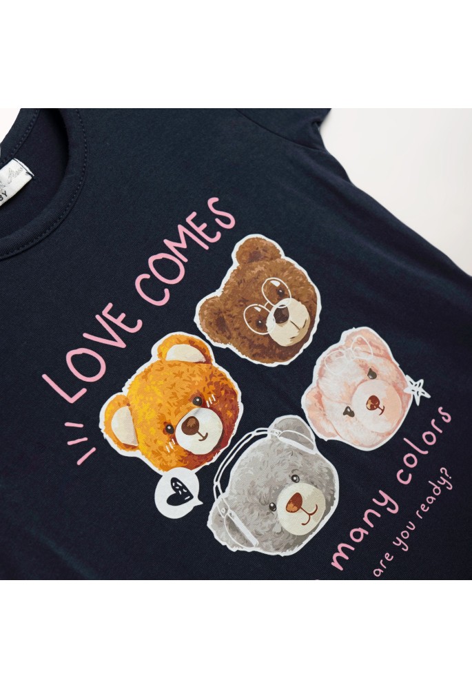 FUNKY Σετ Μπλούζα και Κολάν Κάπρι "Bears" 126-739115-2 Μπλε/Candy Pink FUNKY Σετ Μπλούζα και Κολάν Κάπρι "Bears" 126-739115-2 Μπλε/Candy Pink