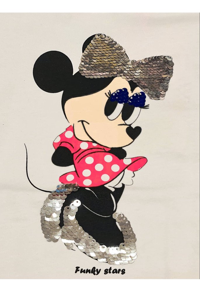 FUNKY Μπλούζα και Κολάν Κάπρι Minnie 121-919101-2 Λευκό