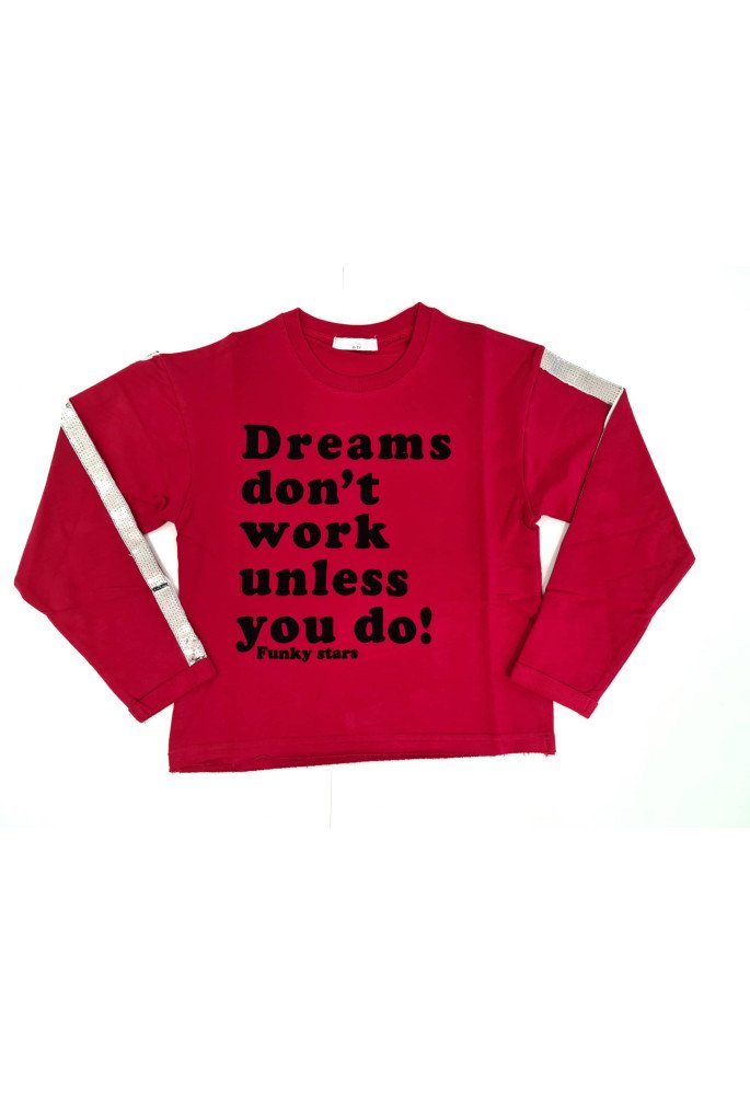 FUNKY Μπλούζα Dream's Don't Work Unless You Do 220-592100-1 Κόκκινο