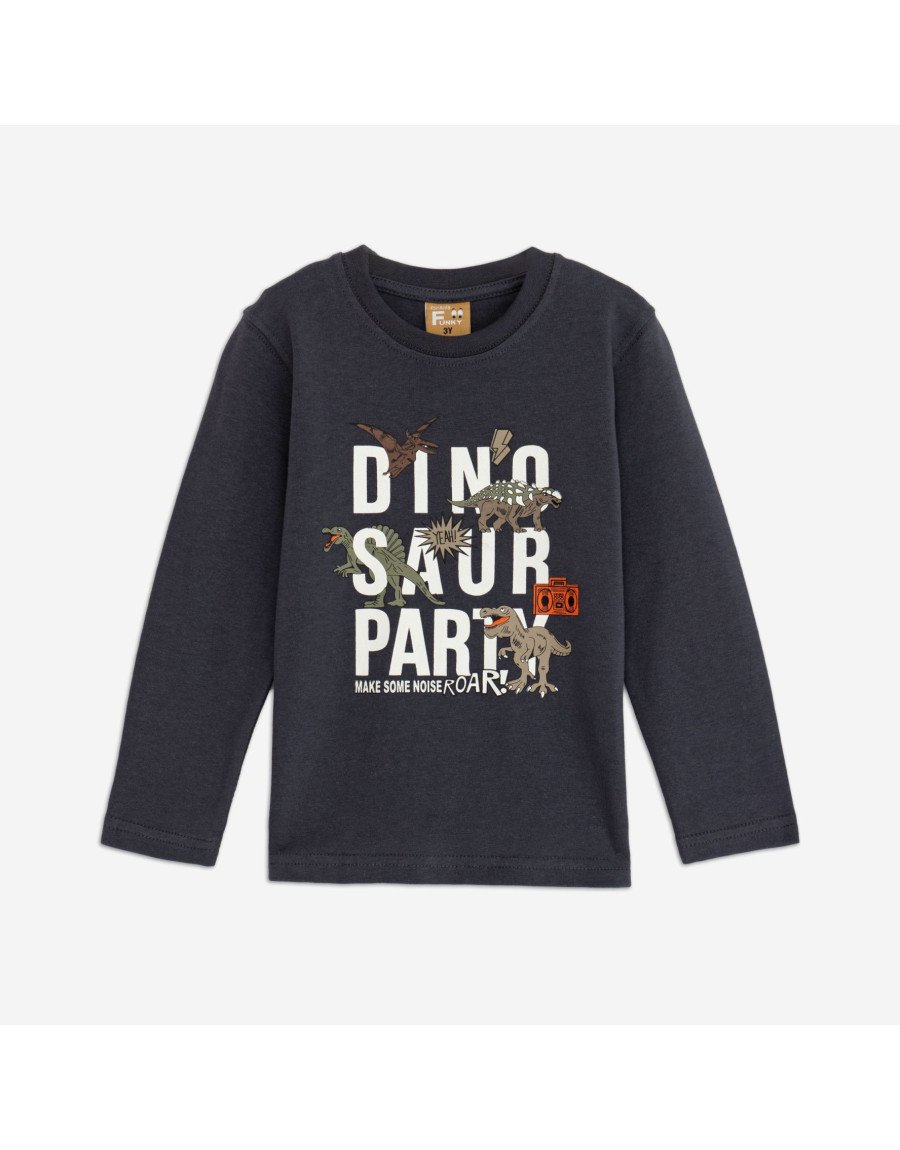 Funky Μπλούζα Εποχιακή Dinosaur Party 225-306123-1 Ανθρακί 