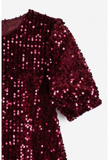Funky Φόρεμα Βελουτέ Παγιέτα με Μακρύ Μανίκι 225-529106-1 Μπορντώ Funky Φόρεμα Βελουτέ Παγιέτα με Μακρύ Μανίκι 225-529106-1 Μπορντώ