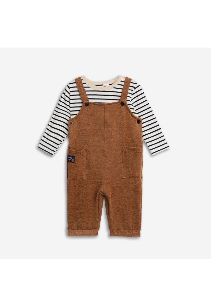 FUNKY Σαλοπέτα και Μπλούζα 226-050104-1 Ecru-Stripe Honey 