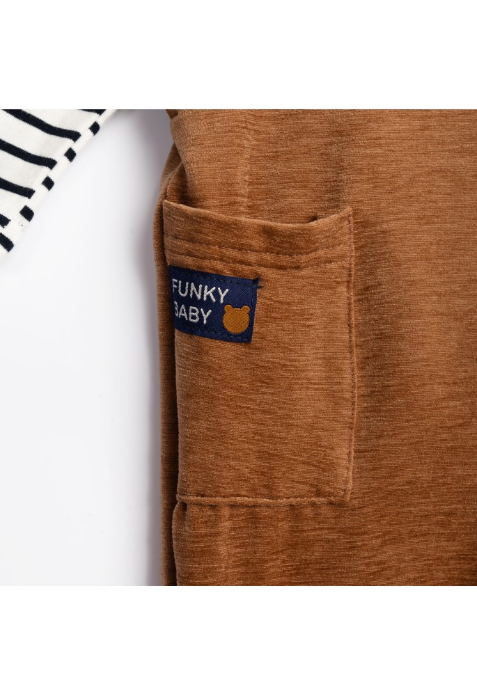 FUNKY Σαλοπέτα και Μπλούζα 226-050104-1 Ecru-Stripe Honey 