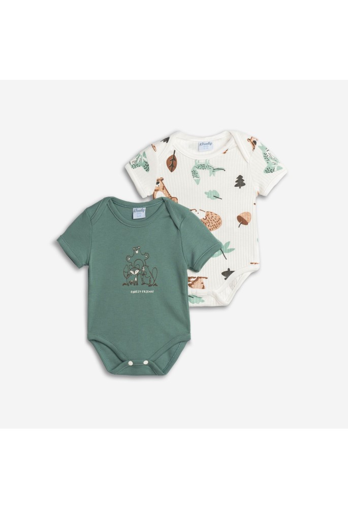 FUNKY Σετ 2 Τεμάχια Kορμάκια Animal 226-050112-1 Allover Teal 