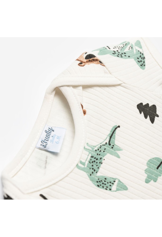 FUNKY Σετ 2 Τεμάχια Kορμάκια Animal 226-050112-1 Allover Teal 
