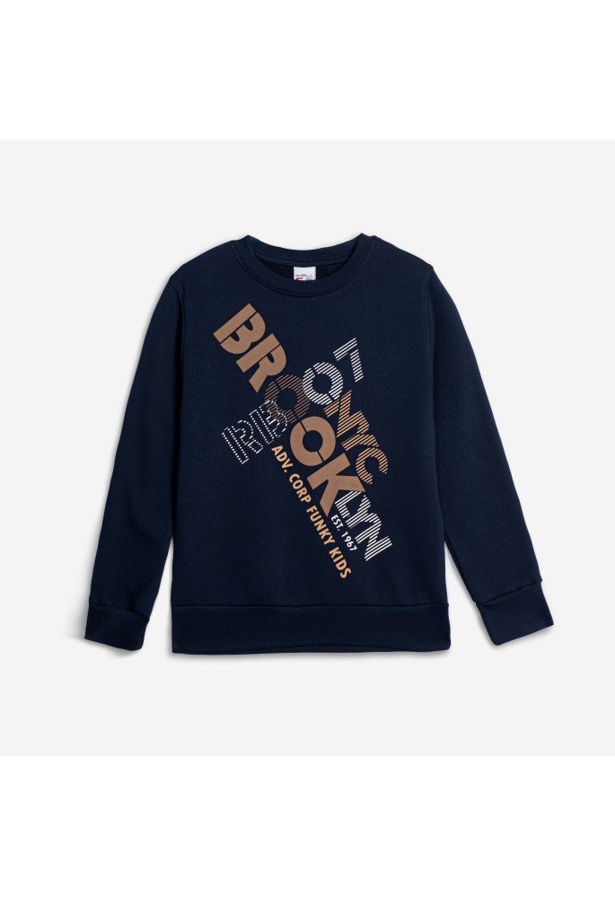 FUNKY Φούτερ ''Brooklyn'' 226-192105-2 Μπλε FUNKY Φούτερ ''Brooklyn'' 226-192105-2 Μπλε