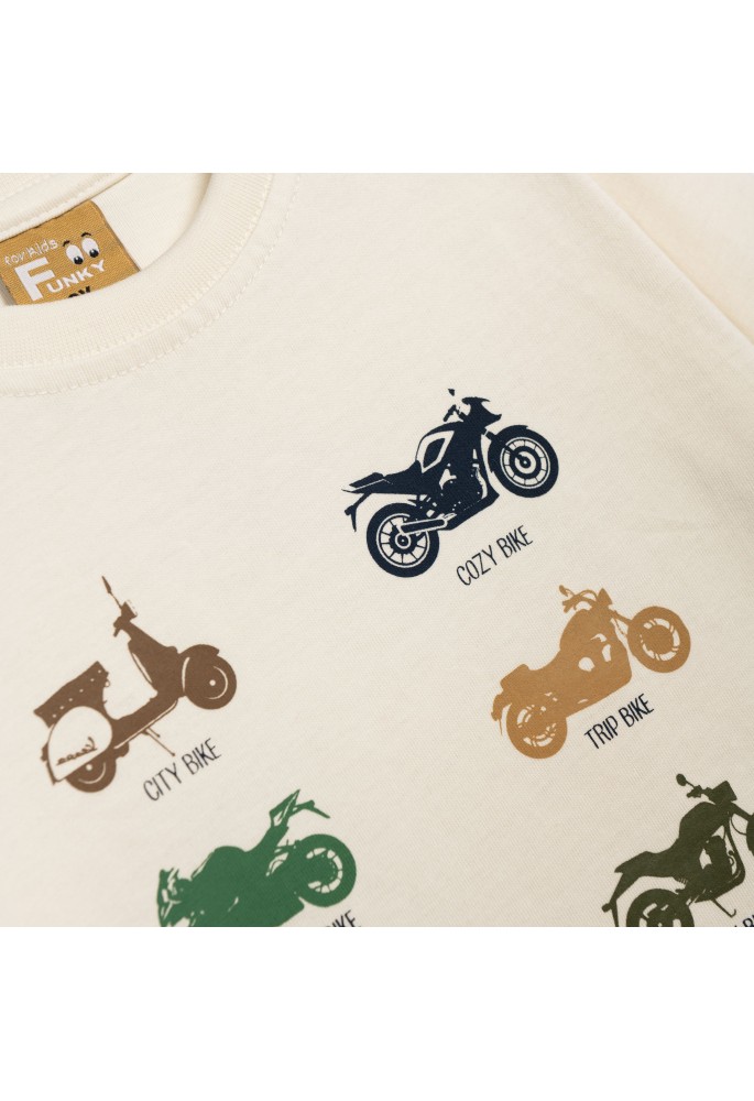 Funky Μπλούζα Εποχιακή Bike 226-306122-2 Ecru Allover Funky Μπλούζα Εποχιακή Bike 226-306122-2 Ecru Allover