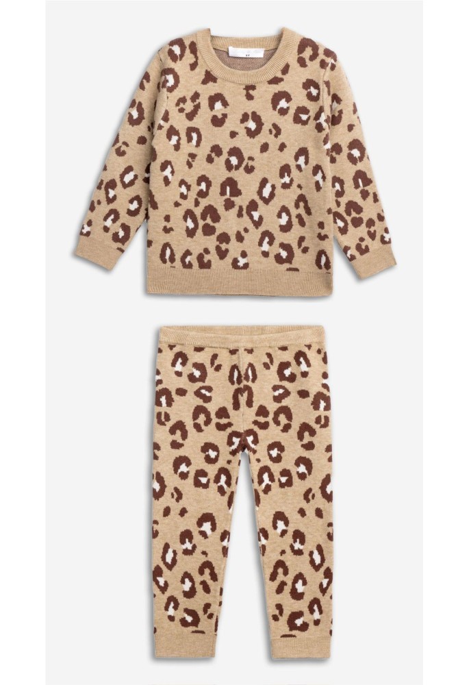 FUNKY Σετ Πλεκτό Animal Print Μπλούζα και Παντελόνι 226-723107-1 Leopard FUNKY Σετ Πλεκτό Animal Print Μπλούζα και Παντελόνι 226-723107-1 Leopard