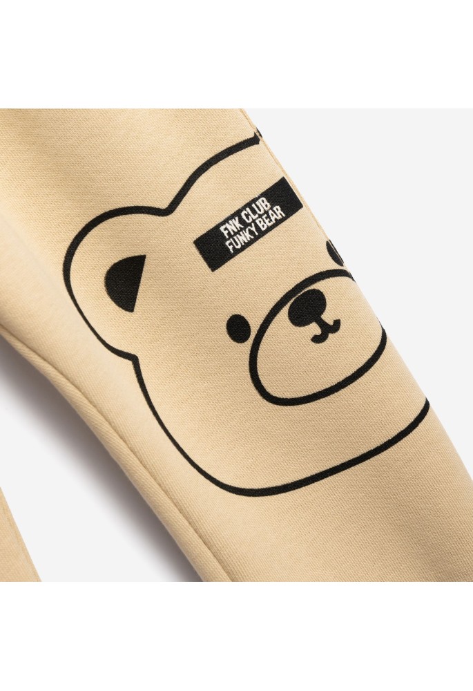 Funky Σετ Μπλούζα Φούτερ και Παντελόνι Φόρμας Bear  226-817121-1 ECRU ALLOVER