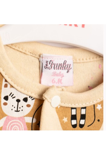 FUNKY Σετ Φορμάκι Ολόσωμο και Σκουφάκι "Bunnies" 227-060103-1 Μπεζ FUNKY Σετ Φορμάκι Ολόσωμο και Σκουφάκι "Bunnies" 227-060103-1 Μπεζ