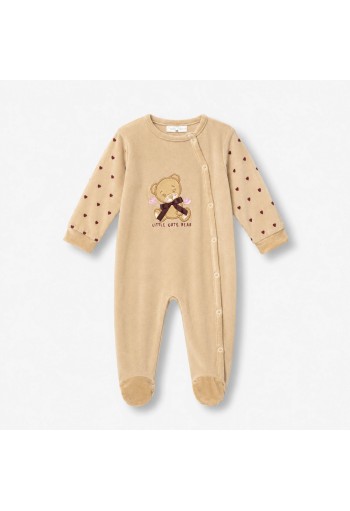 FUNKY Φορμάκι Ολόσωμο Βελουτέ "Little Cute Bear" 227-060138-1 Μπεζ