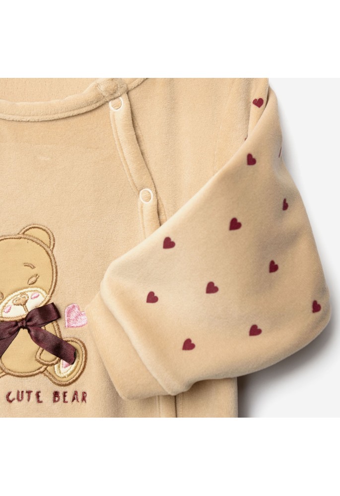 FUNKY Φορμάκι Ολόσωμο Βελουτέ "Little Cute Bear" 227-060138-1 Μπεζ FUNKY Φορμάκι Ολόσωμο Βελουτέ "Little Cute Bear" 227-060138-1 Μπεζ