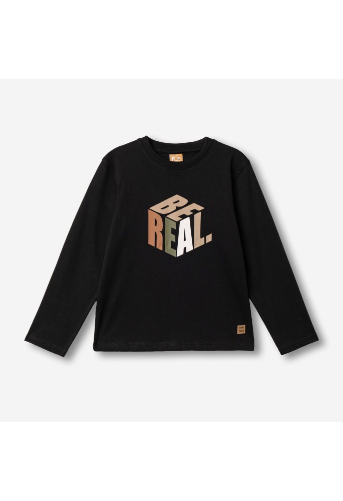 FUNKY Μπλούζα με Μακρύ Μανίκι "Be Real" 227-106100-3 Μαύρο FUNKY Μπλούζα με Μακρύ Μανίκι "Be Real" 227-106100-3 Μαύρο