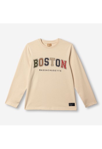 FUNKY Μπλούζα με Μακρύ Μανίκι "Boston" 227-106120-1 Παγόβουνο