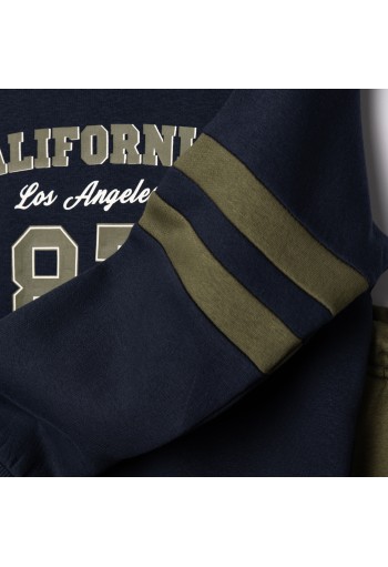 FUNKY Σετ Μπλούζα Φούτερ και Παντελόνι Φόρμας "California 87" 227-117125-2 Μπλε-Χακί FUNKY Σετ Μπλούζα Φούτερ και Παντελόνι Φόρμας "California 87" 227-117125-2 Μπλε-Χακί