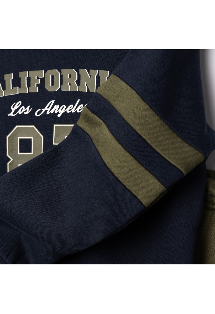 FUNKY Σετ Μπλούζα Φούτερ και Παντελόνι Φόρμας "California 87" 227-117125-2 Μπλε-Χακί FUNKY Σετ Μπλούζα Φούτερ και Παντελόνι Φόρμας "California 87" 227-117125-2 Μπλε-Χακί