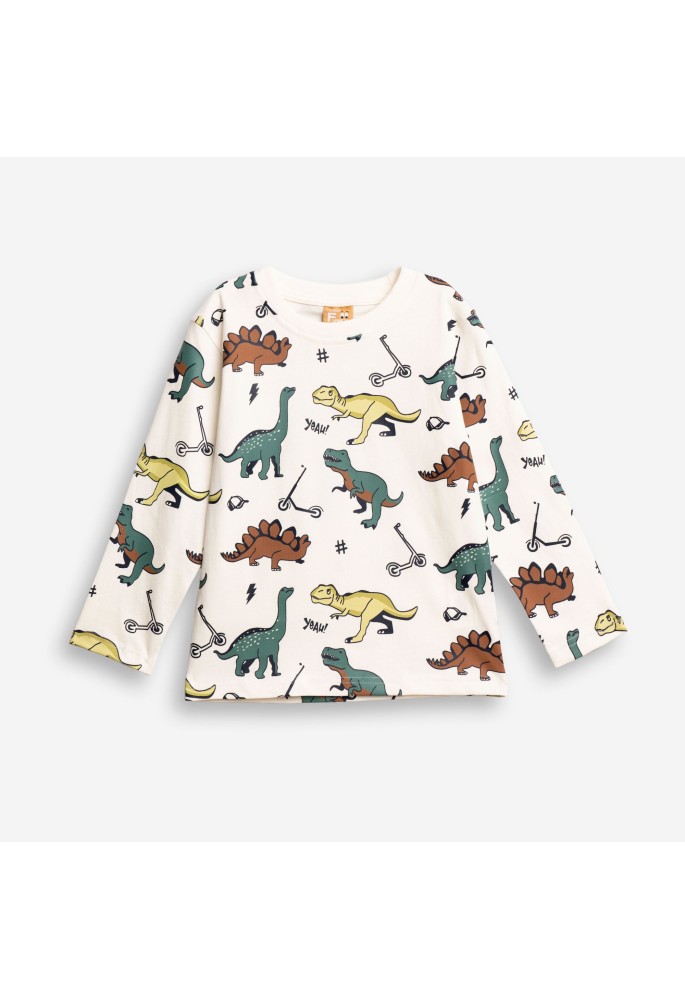 FUNKY Μπλούζα με Μακρύ Μανίκι "Dinosaurs" 227-306102-1 Εκρού FUNKY Μπλούζα με Μακρύ Μανίκι "Dinosaurs" 227-306102-1 Εκρού