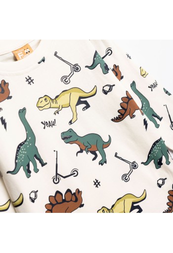 FUNKY Μπλούζα με Μακρύ Μανίκι "Dinosaurs" 227-306102-1 Εκρού FUNKY Μπλούζα με Μακρύ Μανίκι "Dinosaurs" 227-306102-1 Εκρού