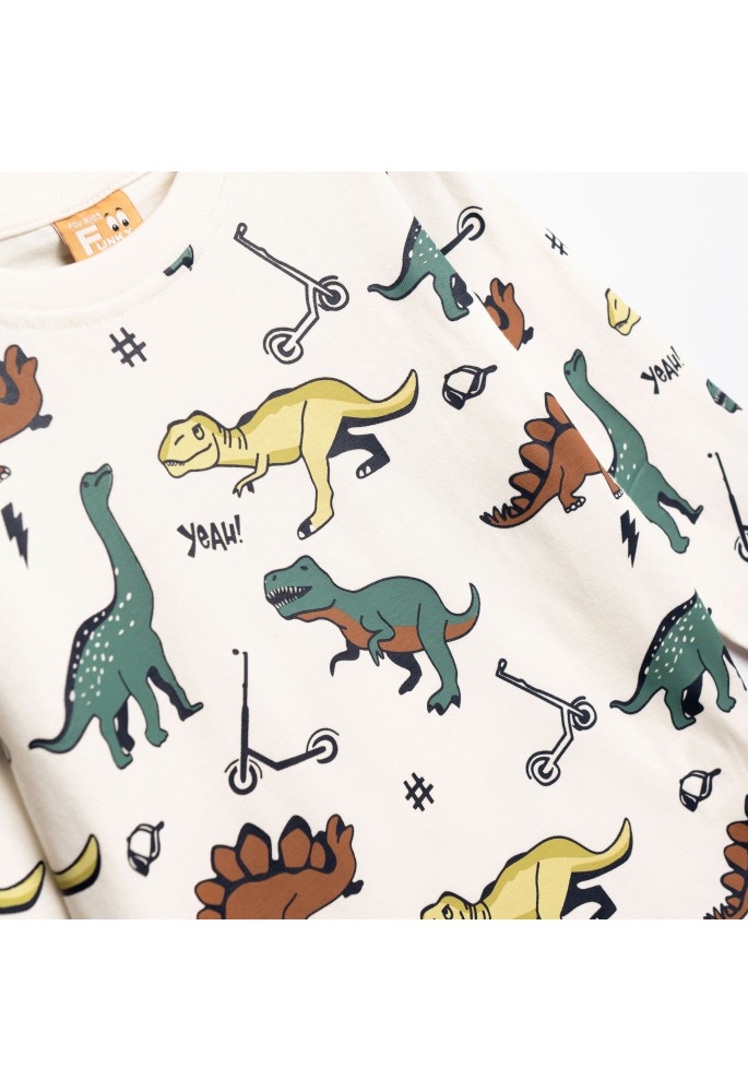 FUNKY Μπλούζα με Μακρύ Μανίκι "Dinosaurs" 227-306102-1 Εκρού FUNKY Μπλούζα με Μακρύ Μανίκι "Dinosaurs" 227-306102-1 Εκρού
