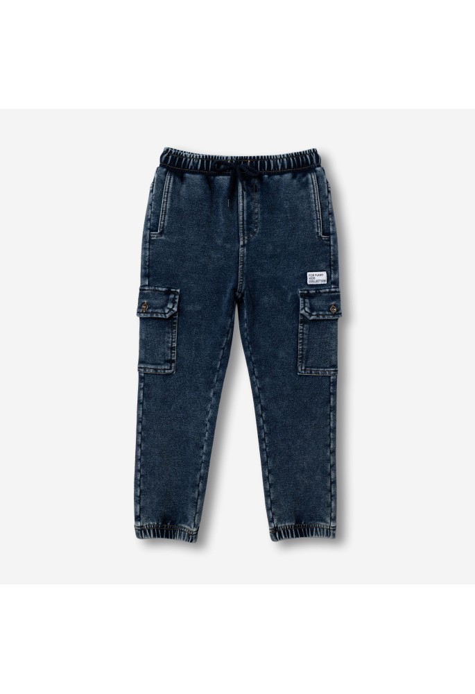 FUNKY Παντελόνι Τζιν Cargo 227-312103-1 Μπλε FUNKY Παντελόνι Τζιν Cargo 227-312103-1 Μπλε