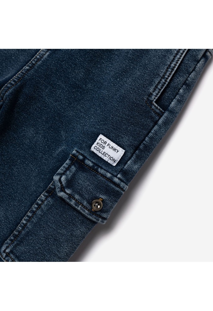 FUNKY Παντελόνι Τζιν Cargo 227-312103-1 Μπλε FUNKY Παντελόνι Τζιν Cargo 227-312103-1 Μπλε
