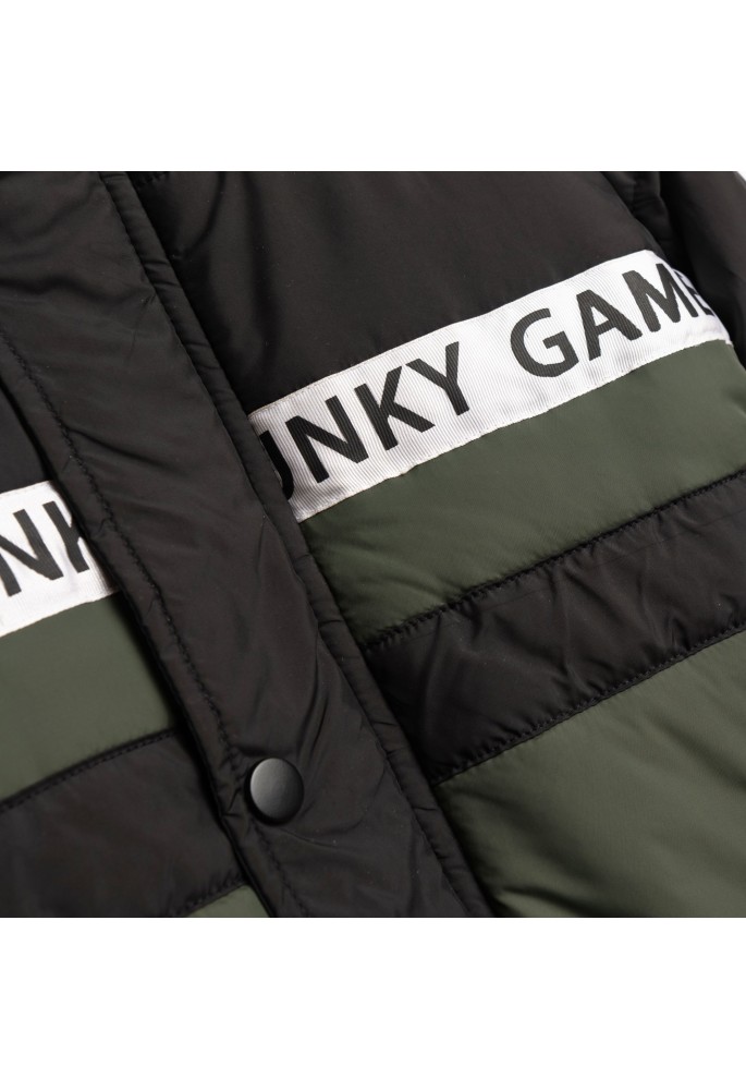 FUNKY Μπουφάν με Κουκούλα 227-318107-1 Μαύρο-Πράσινο FUNKY Μπουφάν με Κουκούλα 227-318107-1 Μαύρο-Πράσινο