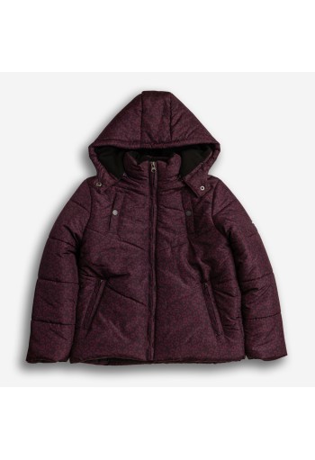FUNKY Μπουφάν με Κουκούλα με Animal Print 227-518110-1 Μωβ