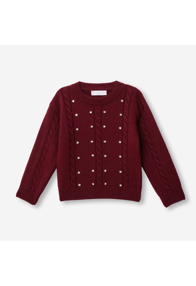 FUNKY Μπλούζα Πλεκτή με Στρας 227-710110-1 Merlot