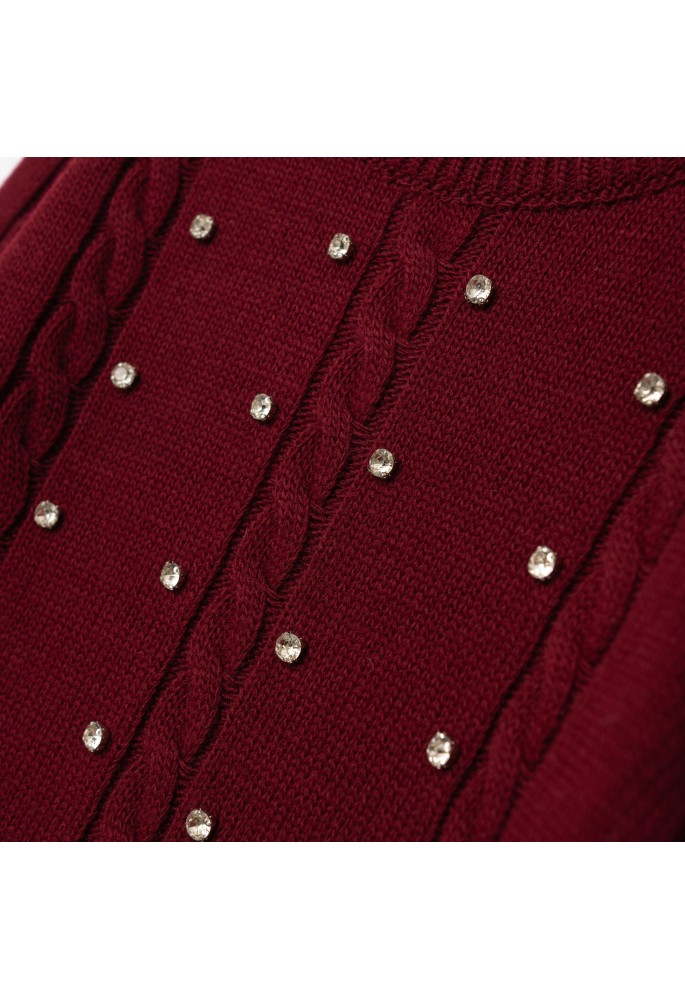 FUNKY Μπλούζα Πλεκτή με Στρας 227-710110-1 Merlot