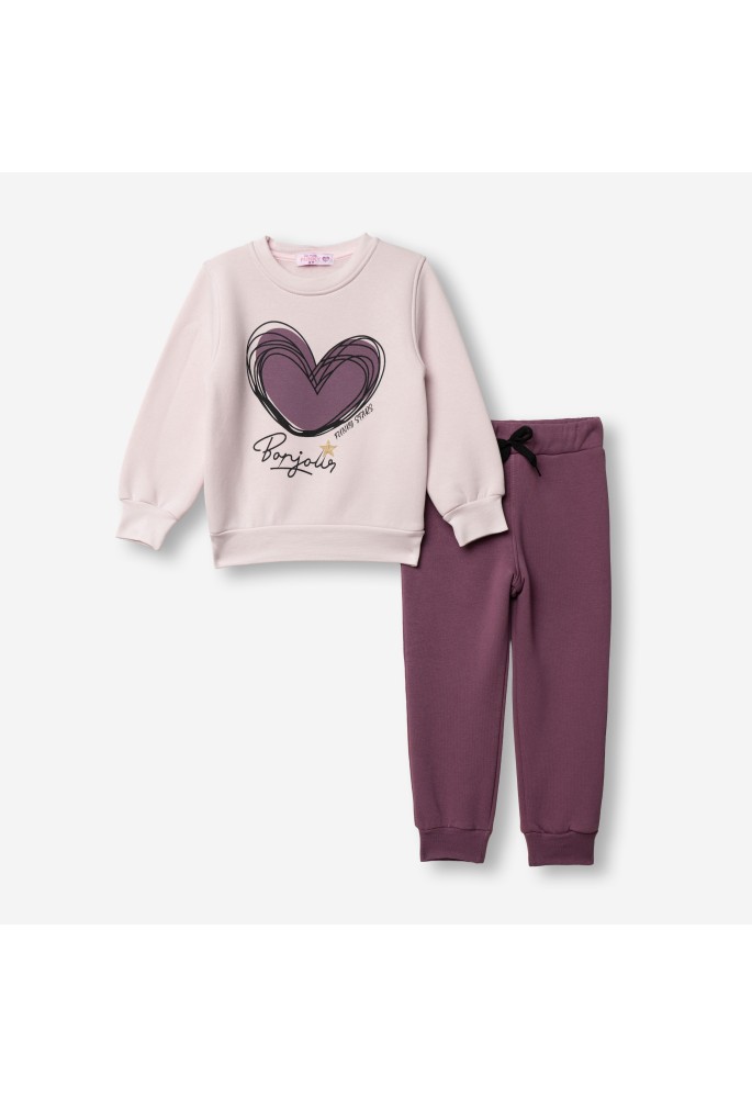 FUNKY Σετ Μπλούζα Φούτερ και Παντελόνι Φόρμας "Purple Heart" 227-717110-2 Light Pink-Rotted Apple FUNKY Σετ Μπλούζα Φούτερ και Παντελόνι Φόρμας "Purple Heart" 227-717110-2 Light Pink-Rotted Apple