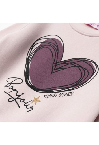 FUNKY Σετ Μπλούζα Φούτερ και Παντελόνι Φόρμας "Purple Heart" 227-717110-2 Light Pink-Rotted Apple