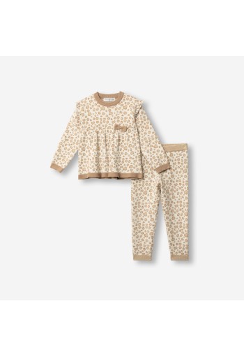 FUNKY Σετ Μπλούζα και Παντελόνι με Animal Print 227-723121-1 Μπεζ