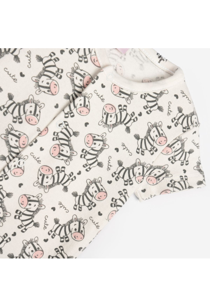 FUNKY Φορμάκι με Κοντό Μανίκι Allover Zebra 125-060121-1 Λευκό 