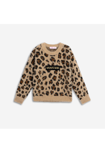 FUNKY Πουλόβερ Animal Print Mum’s Babe 226-710106-1 Λεοπάρ 