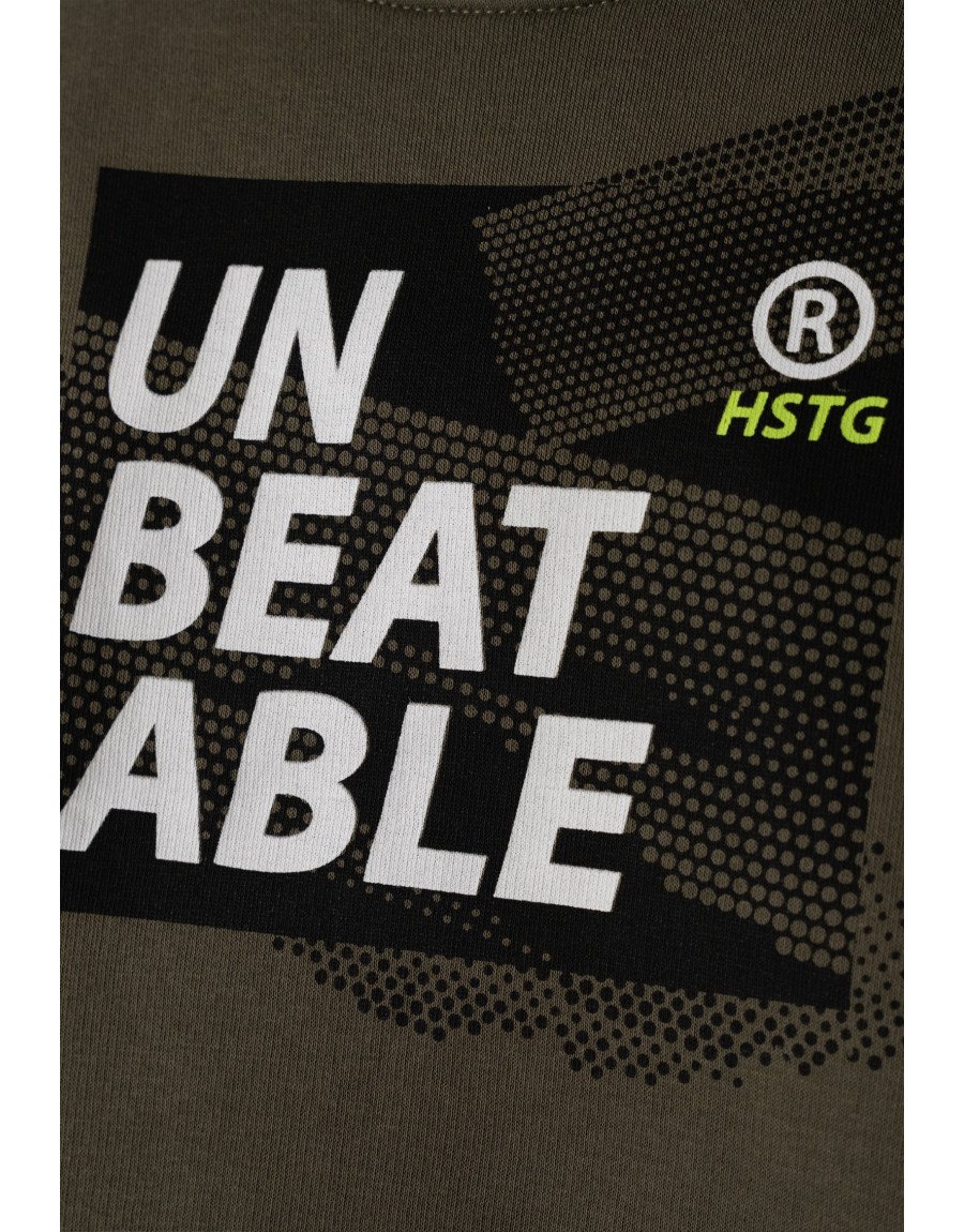 Hashtag Σετ Μπλούζα Φούτερ και Παντελόνι Φόρμας UNBEATABLE 243707 Χακί