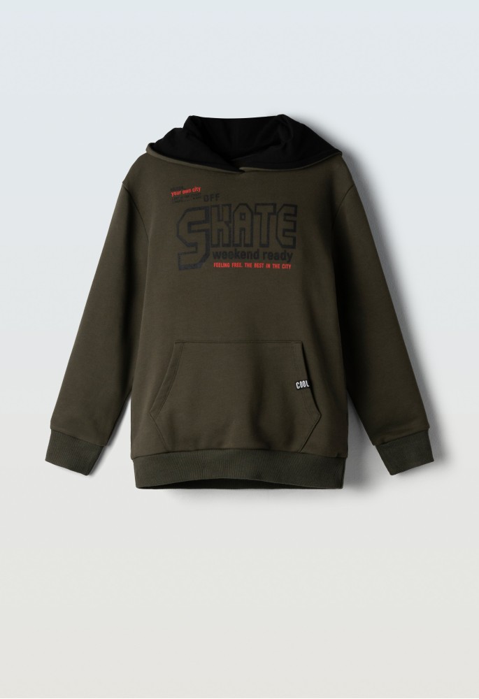 Hashtag Μπλούζα με Κουκούλα Εποχιακή Skate 255713 Χακί