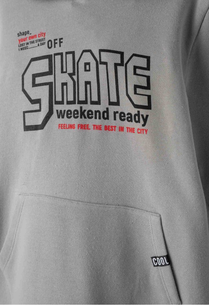 Hashtag Μπλούζα με Κουκούλα Εποχιακή Skate 255713 Γκρι Hashtag Μπλούζα με Κουκούλα Εποχιακή Skate 255713 Γκρι