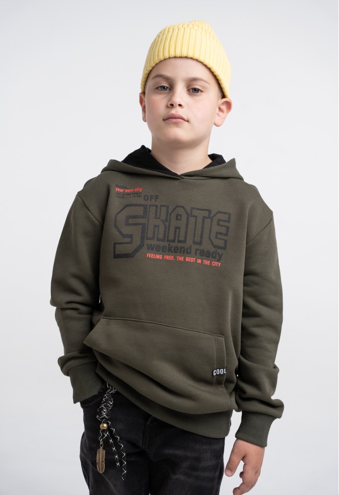 Hashtag Μπλούζα με Κουκούλα Εποχιακή Skate 255713 Χακί