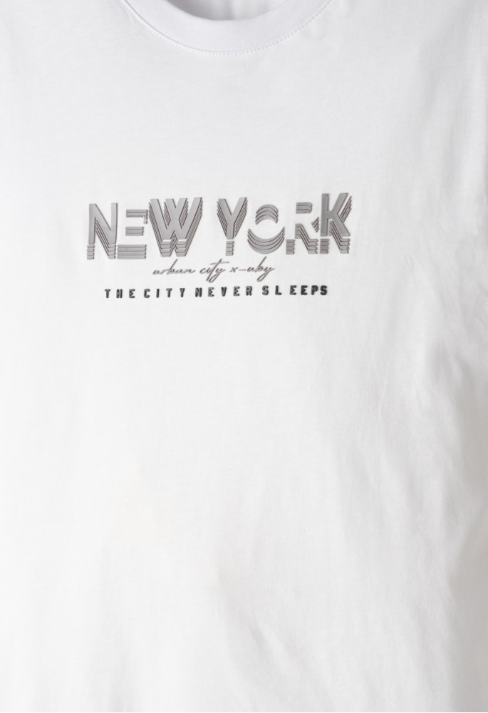 Hashtag Μπλούζα Κοντό Μανίκι New York 266703 Λευκό Hashtag Μπλούζα Κοντό Μανίκι New York 266703 Λευκό